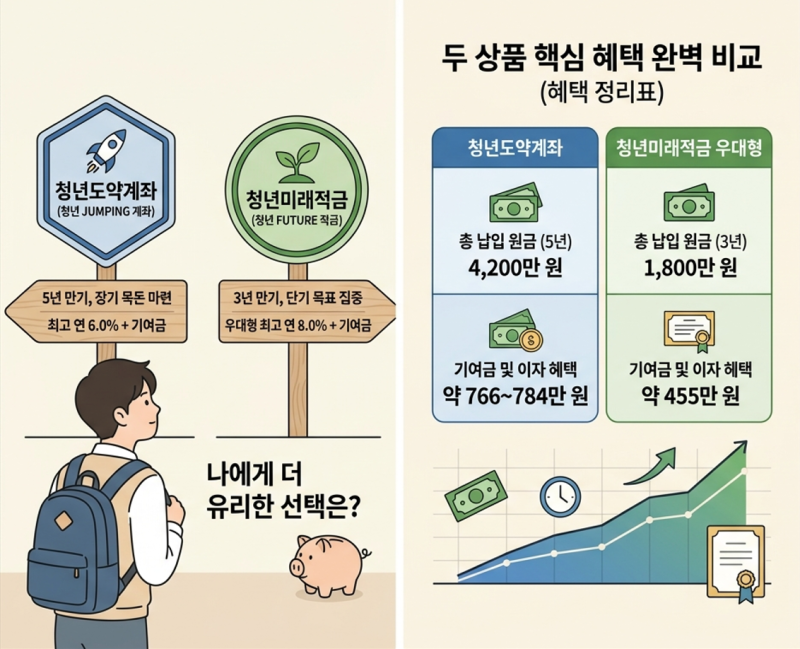 [청년도약계좌 vs 청년미래적금] 기존 가입자, 유지할까? 갈아탈까? (최신 완벽 비교)