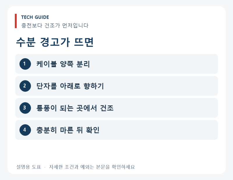 충전단자 수분 감지 경고, 갤럭시·아이폰은 어떻게 말려야 할까요?