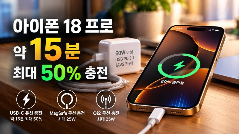 아이폰 18 프로 배터리 사용시간 총정리, 충전속도·맥세이프까지