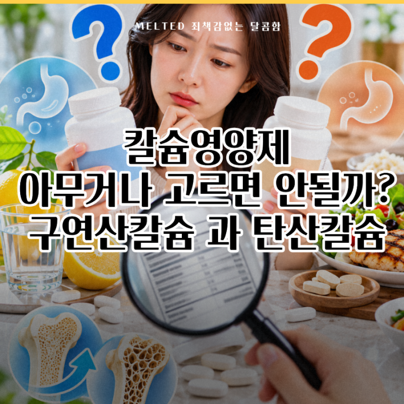 “칼슘 영양제 아무거나 고르면 안 될까?” 구연산칼슘·탄산칼슘 차이부터 고르는 법