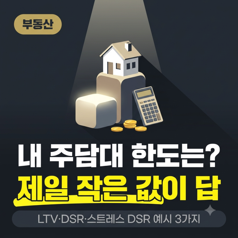 주담대 한도 계산, LTV·DSR·스트레스 DSR 예시 3가지