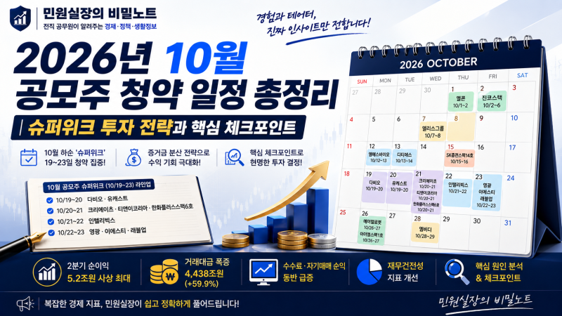 [10월 공모주] 2026년 10월 공모주 청약 일정 총정리｜슈퍼위크 투자 전략과 핵심 체크포인트