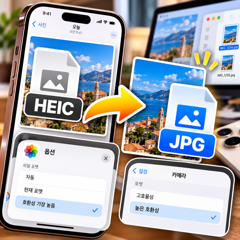 아이폰 HEIC JPG 변환하는 법, 앞으로 사진을 JPG로 저장하는 설정까지