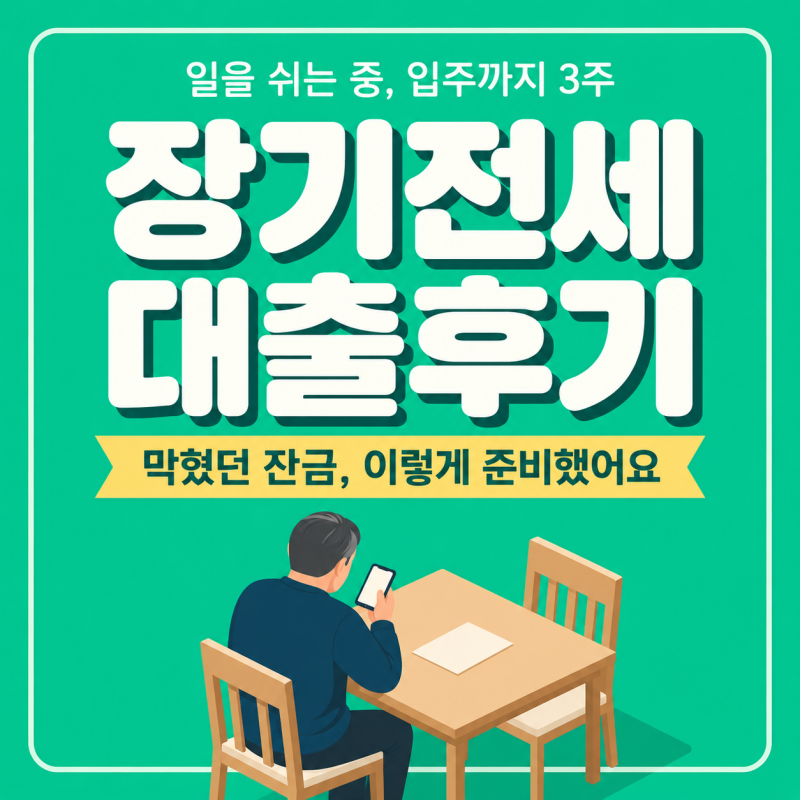 장기전세대출후기 일을 쉬는 중이라 은행은 다 안 된다던 잔금, 이렇게 받았어요