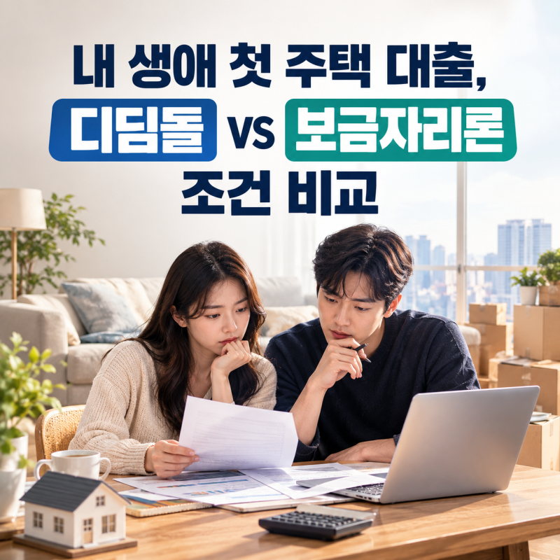 내 생애 첫 주택 대출, 디딤돌대출 vs 보금자리론 조건 한눈에 비교 (2026년 10월 기준)