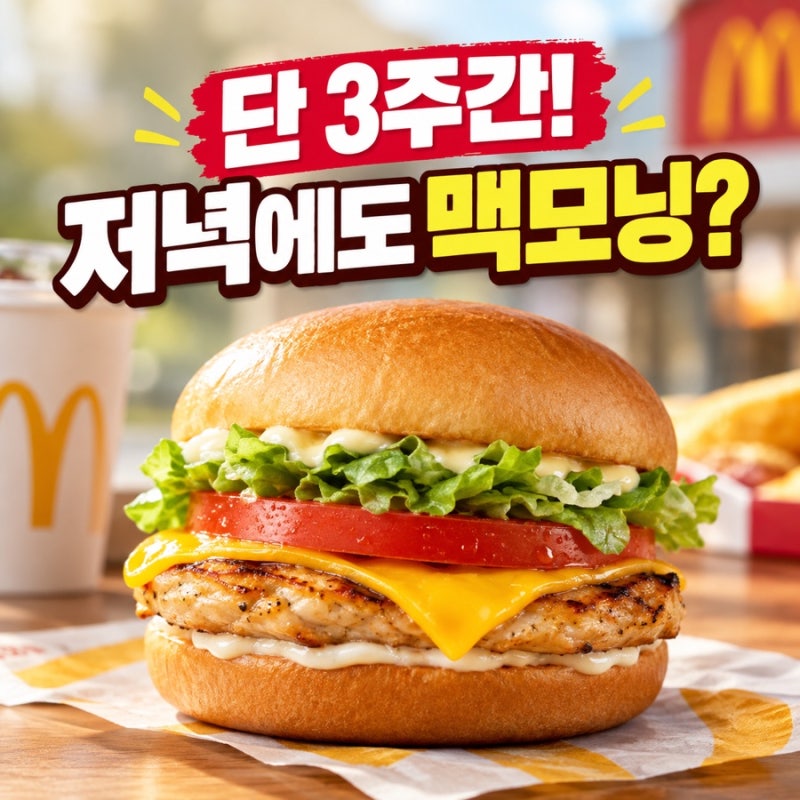 맥도날드 그릴드 치킨 모닝 버거 올데이 판매 단 3주간! 솔직 후기 및 칼로리 팁