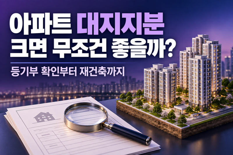 아파트 대지지분 크면 무조건 좋을까? 등기부 확인법과 재건축 오해