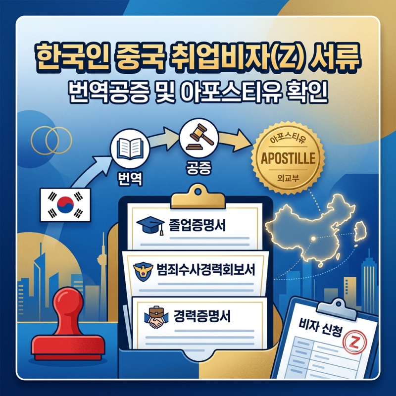 [2026 최신] 중국 취업비자(Z비자) 서류 완벽 정리: 졸업증명서·범죄수사경력회보서·경력증명....