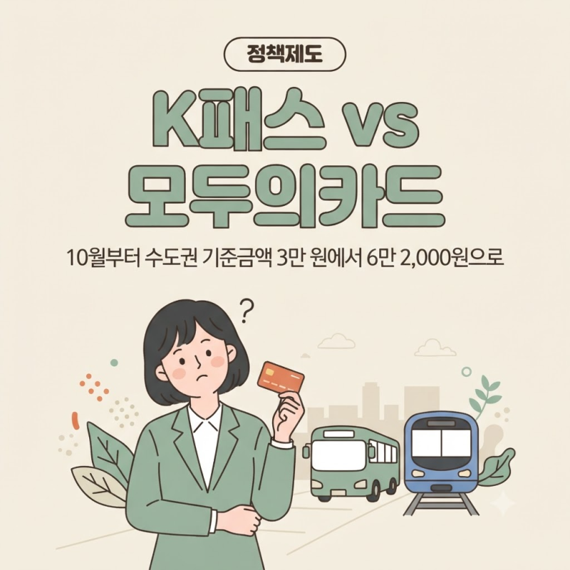 K패스 환급률 2026 vs 모두의카드 비교, 10월부터 달라진 기준금액과 손익분기점 정리