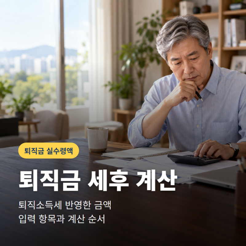 퇴직금계산기 세후 실수령액은 어떻게 계산할까?