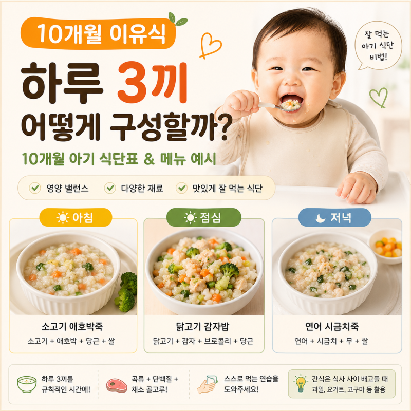 10개월 아기 이유식 식단표 하루 3끼 어떻게 구성할까?후기 배마마 식단표