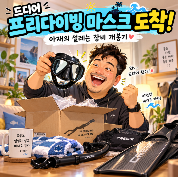 드디어 프리다이빙 마스크 도착!