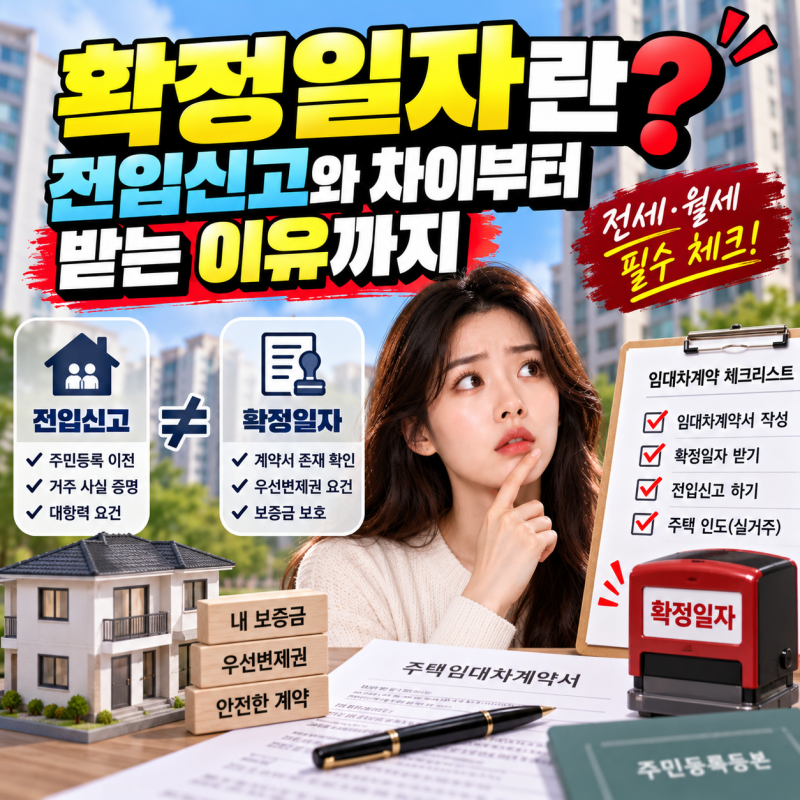 확정일자란? 전입신고와 차이부터 받는 이유까지 쉽게 정리