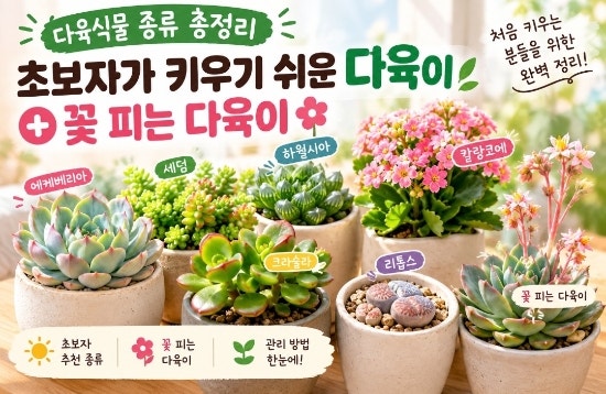 다육식물 종류｜초보자가 키우기 쉬운 다육이 + 꽃 피는 다육이