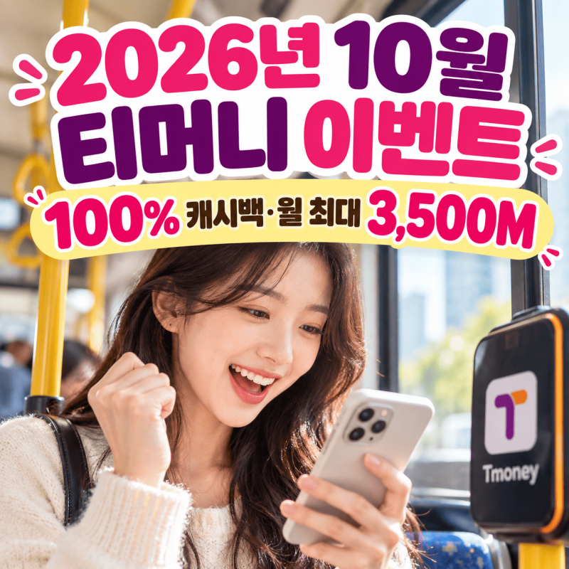 태그리스 티머니GO 이벤트 총정리, 100% 캐시백·2,000M·3,500M 받는 법