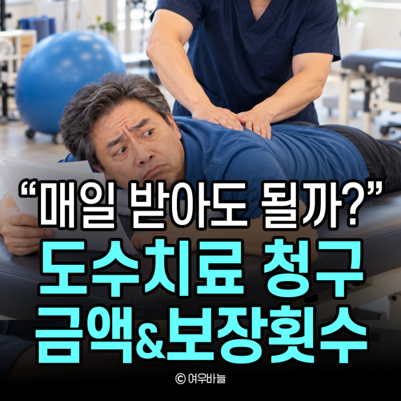 2026 도수치료 실비 청구 금액 및 보장 횟수 총정리