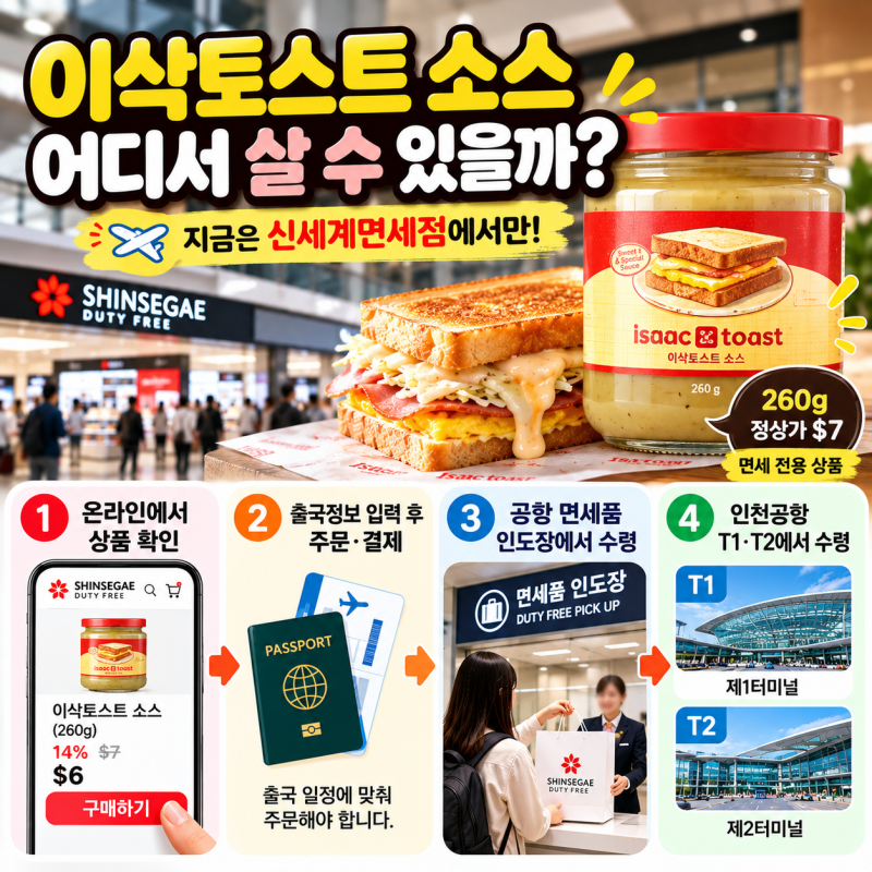 해외여행 갈 때 이삭토스트 소스 어디서 살까? 인천공항 면세점 구매·수령방법