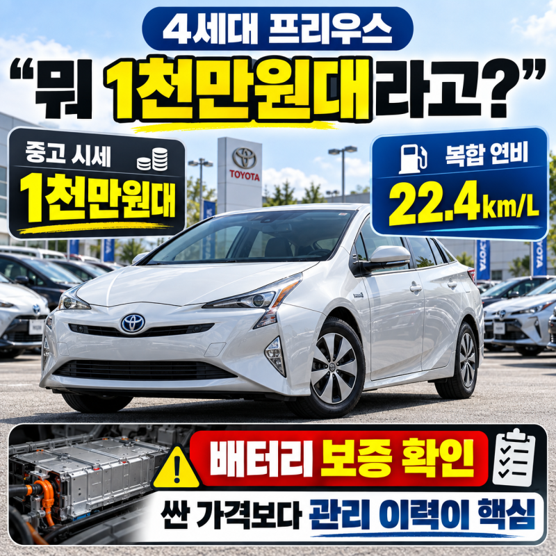 " 1천만원대라고?" 22.4km/L 10년 된 4세대 프리우스 뭐길래
