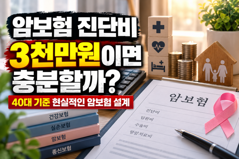 암보험 진단비 3천만원이면 충분할까｜40대 기준 현실적인 암보험 설계