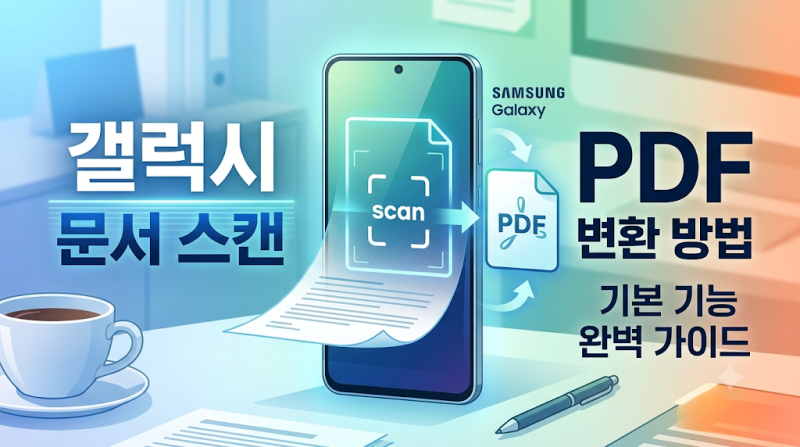 갤럭시 기본 카메라로 종이 서류 3초 만에 스캔하고 PDF 변환하는 법