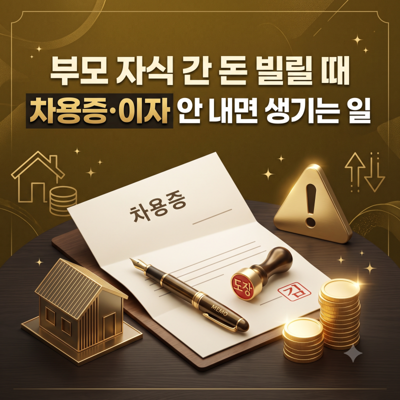 부모 자식 간 돈 빌릴 때 차용증·이자 안 내면 일어나는 일,증여세 폭탄 피하는 법 (2026)