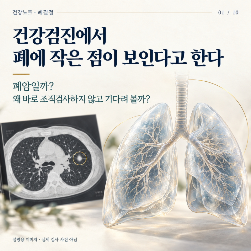 건강검진에서 폐에 작은 점이 보인다고 한다. 폐암일까? 왜 바로 조직검사하지 않고 기다려 ....