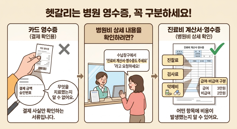 병원 영수증과 진료비 세부내역서 차이, 병원비 낸 뒤 확인해보세요