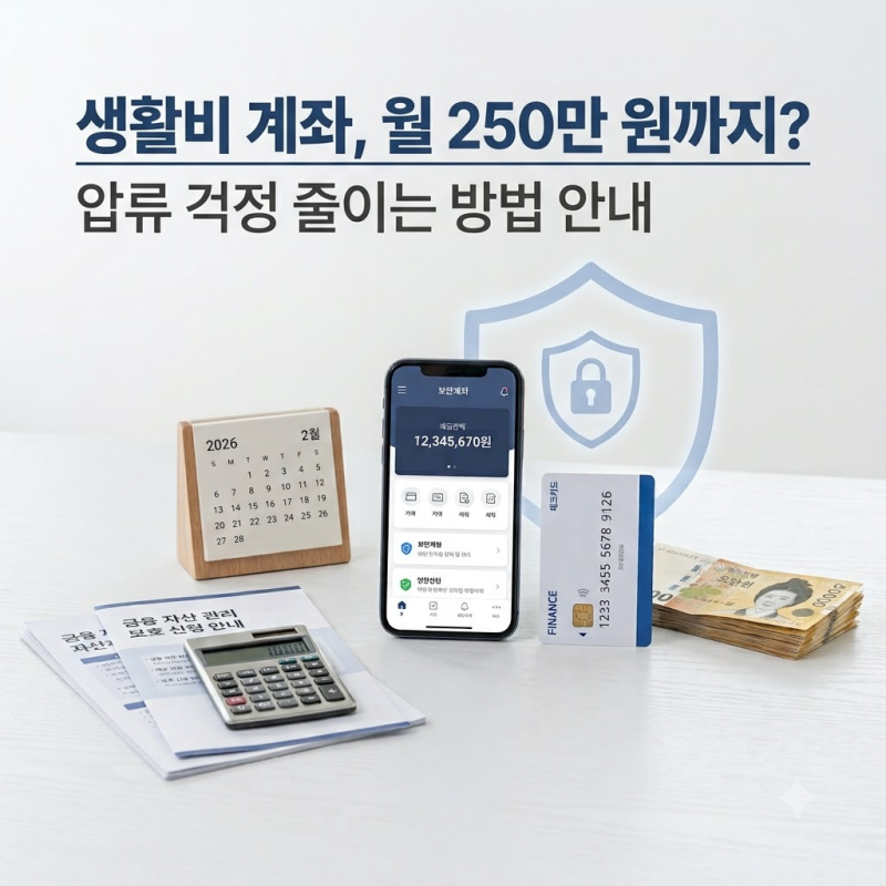 생계비 계좌 월 250만원까지 압류 보호? 2026년 개설 방법과 조건 총정리