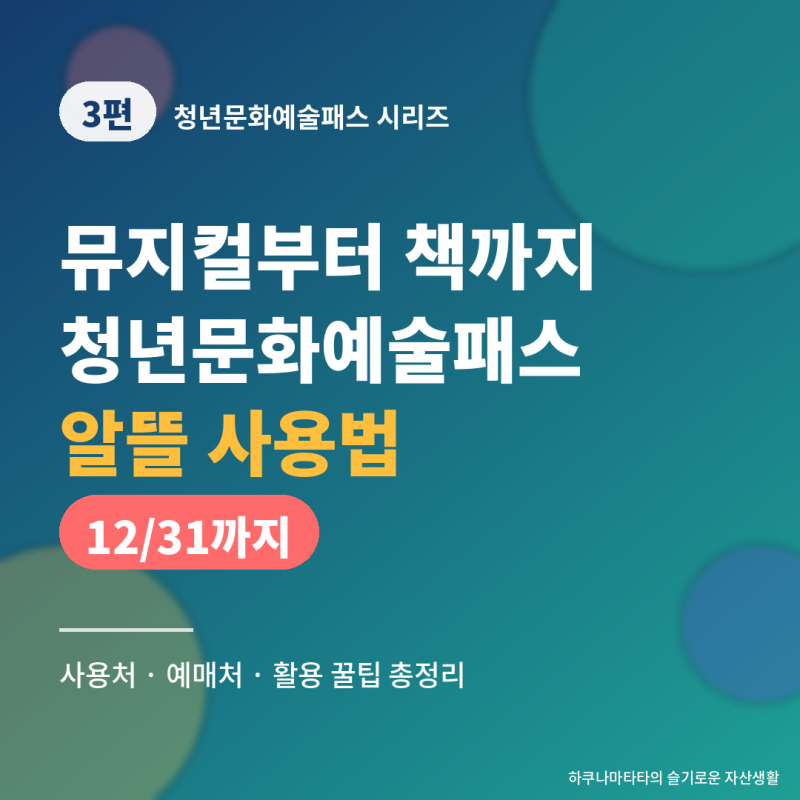 [청년문화예술패스 3편] 뮤지컬부터 책까지! 청년문화예술패스 사용처 & 20만 원 알뜰 사용법