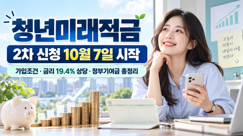 청년미래적금 2차 신청 10월 7일 시작｜가입조건·금리 19.4%·정부기여금 총정리