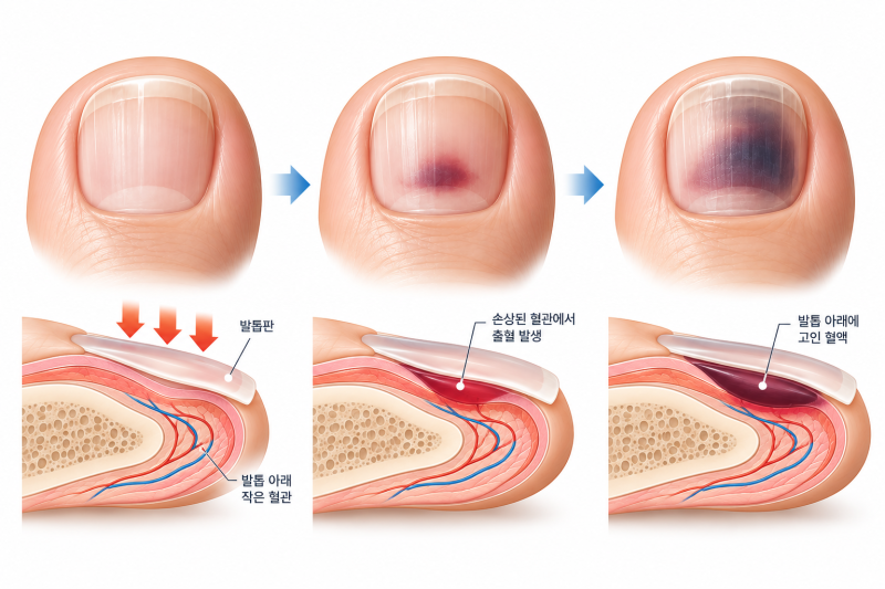 발톱 멍 들었을 때, 엄지발톱이 검게 변하고 아프다면?