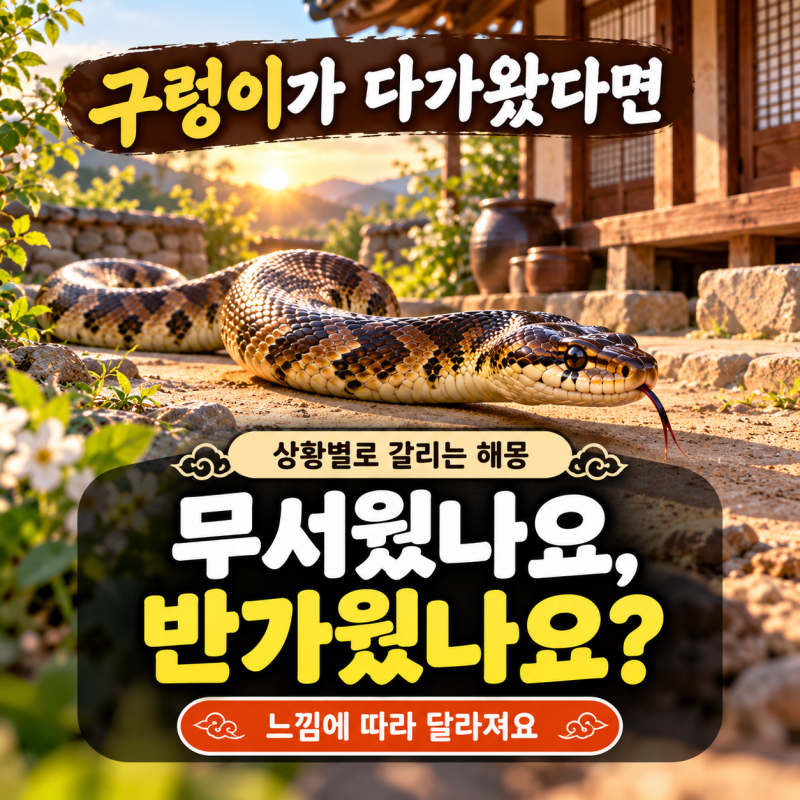 구렁이 꿈 해몽, 큰 구렁이가 다가왔다면