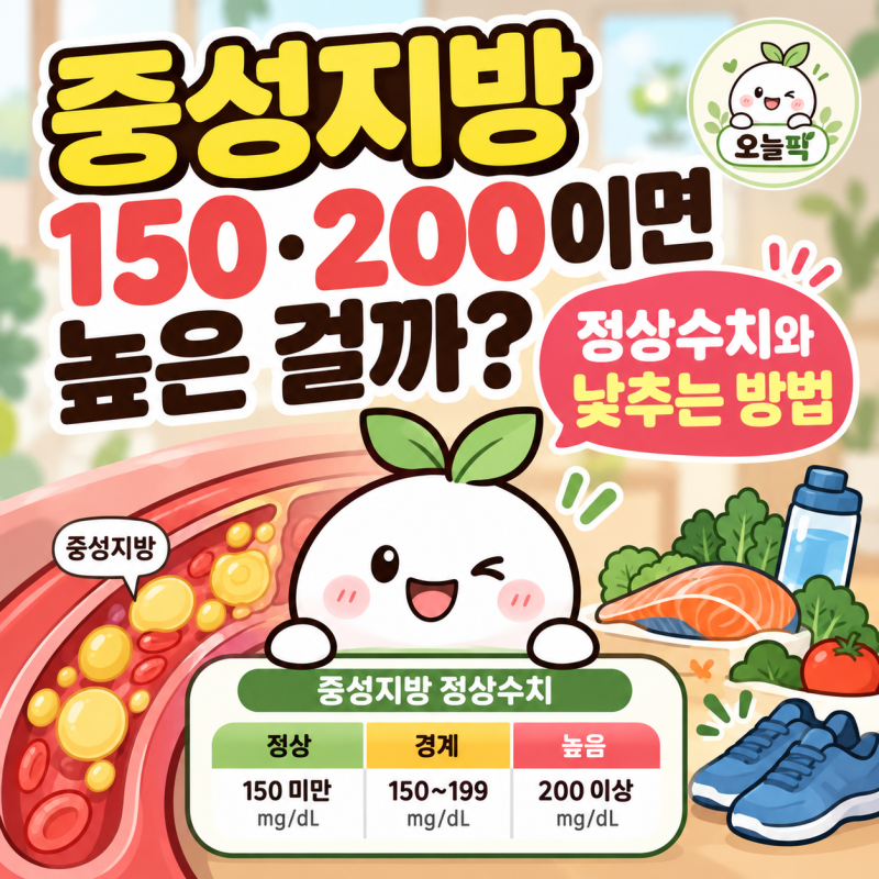중성지방 150·200이면 높은 걸까? 정상수치와 낮추는 방법