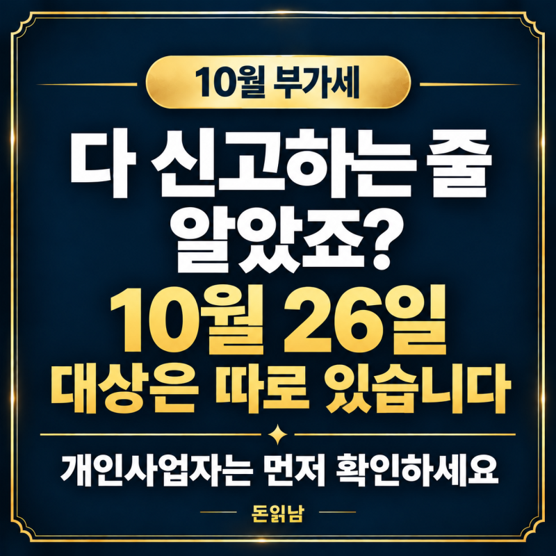 부가세계산기부터 열었다면 잠깐…10월 26일 신고 대상은 따로 있습니다