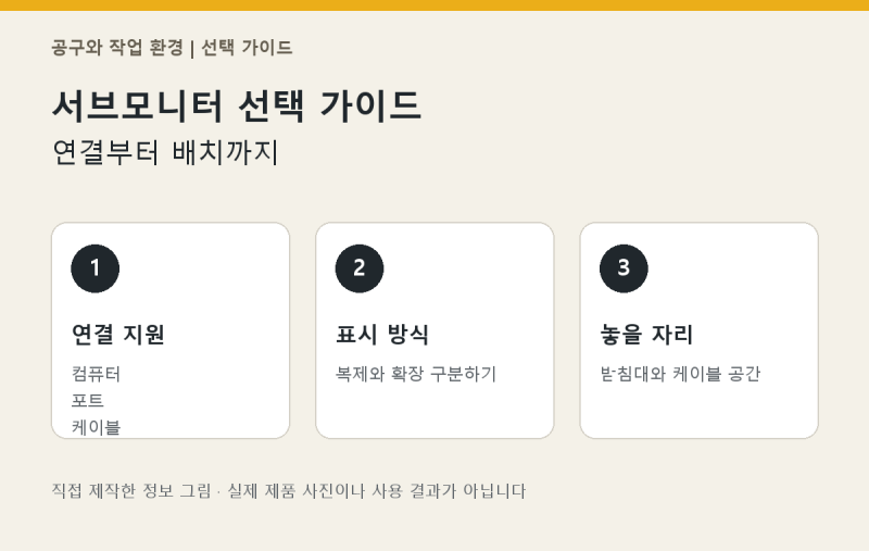 서브모니터 연결 방법: USB-C 확인부터 듀얼모니터 확장 설정까지