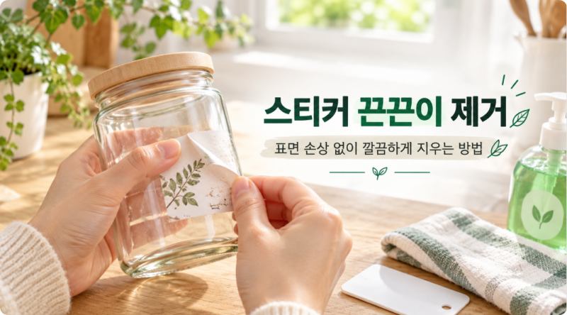 스티커 끈끈이 제거 7가지 방법｜유리·플라스틱·가구 표면별 정리