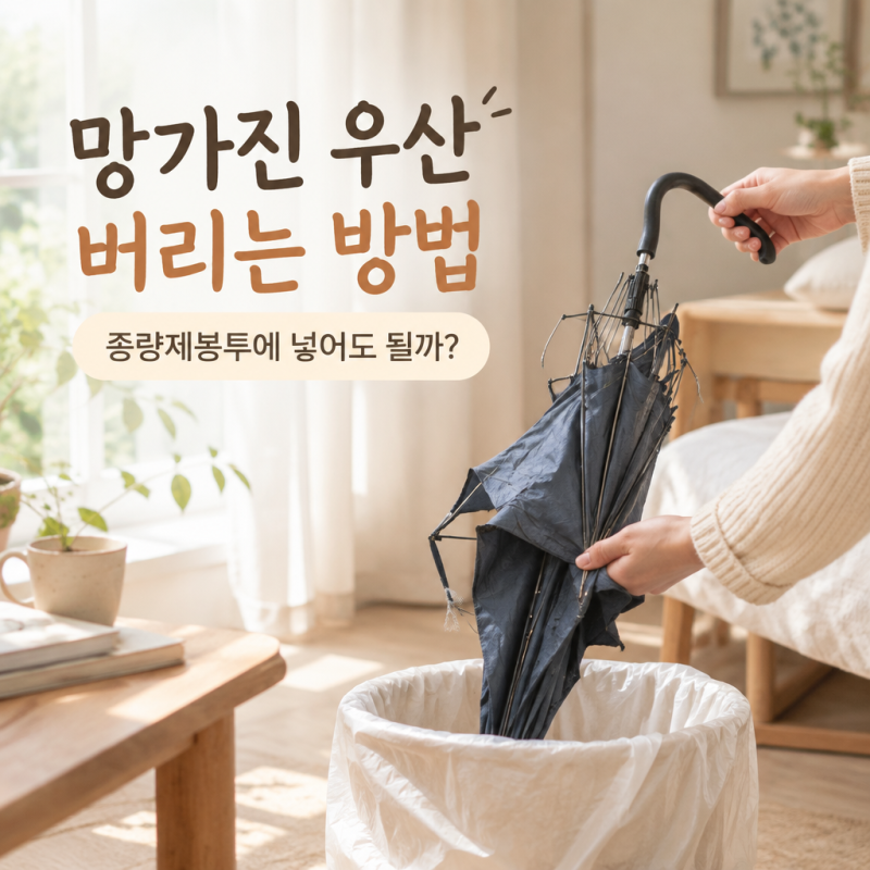 망가진 우산 버리는 방법, 종량제봉투에 넣어도 될까?