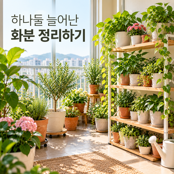 화분정리 방법 베란다 화분선반 활용해 깔끔하게 정리하기