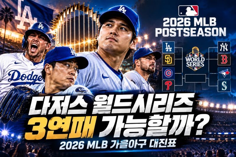 다저스 월드시리즈 3연패 가능할까? 2026 MLB 가을야구 대진표