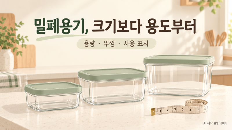 [광고] 밀폐용기 고르는 법 | 용량·뚜껑·전자레인지 표시 확인하기