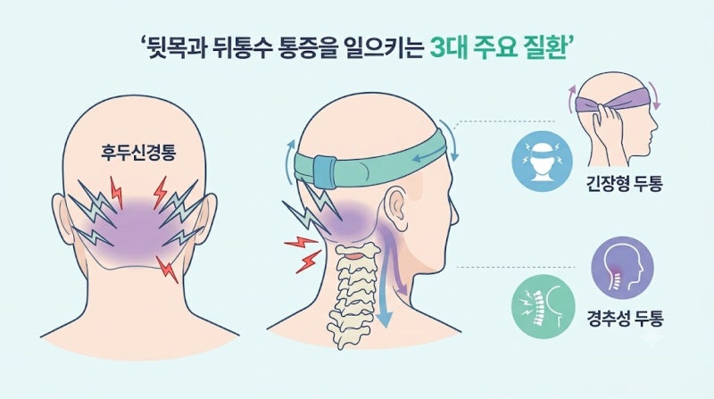 목 뒤 뻐근함 후두신경통 두통 진통제 차이 완벽 정리 가이드