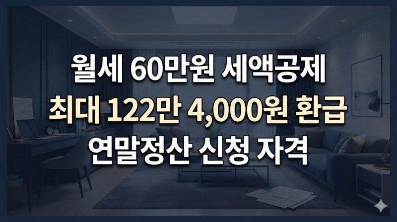 월세 60만원씩 냈다면 세액공제 얼마? 소득 조건과 서류까지