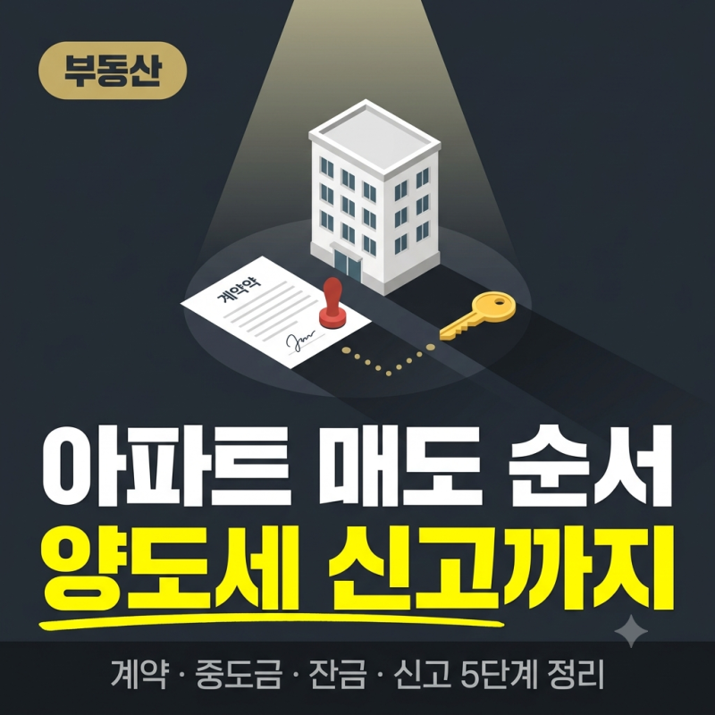 아파트 매도 순서, 계약부터 양도세 신고까지 5단계