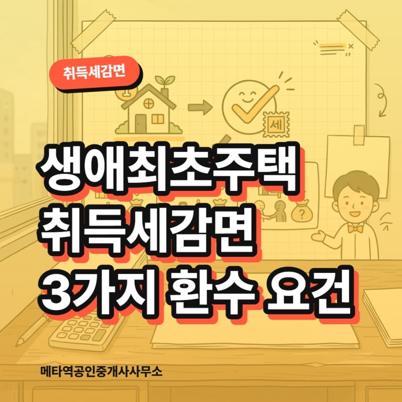 생애최초주택 취득세감면 3가지 환수 요건