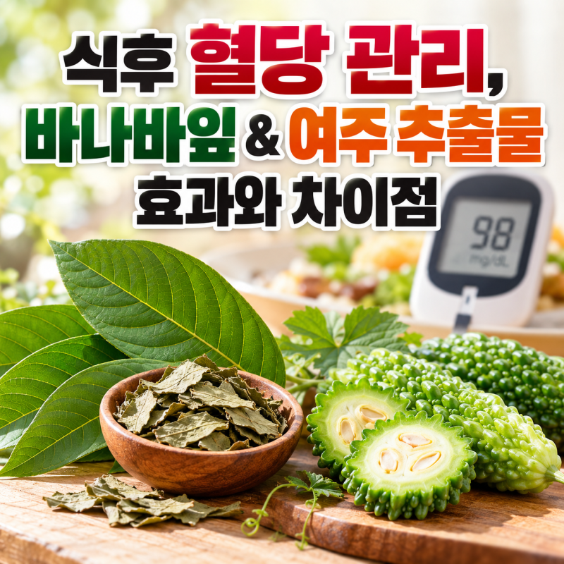 식후 혈당 관리, 바나바잎 & 여주 추출물 효과와 차이점