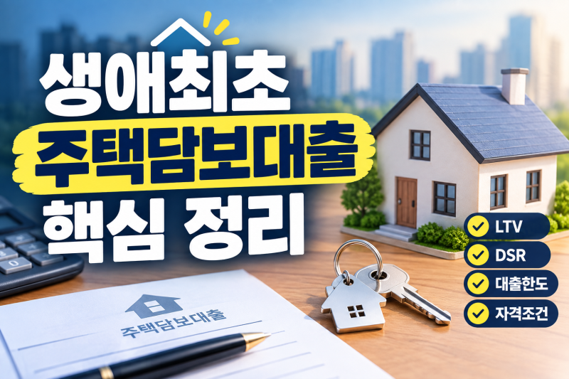 생애최초 주택담보대출 조건 총정리｜한도·LTV·DSR·규제지역·신혼부부 혜택 가이