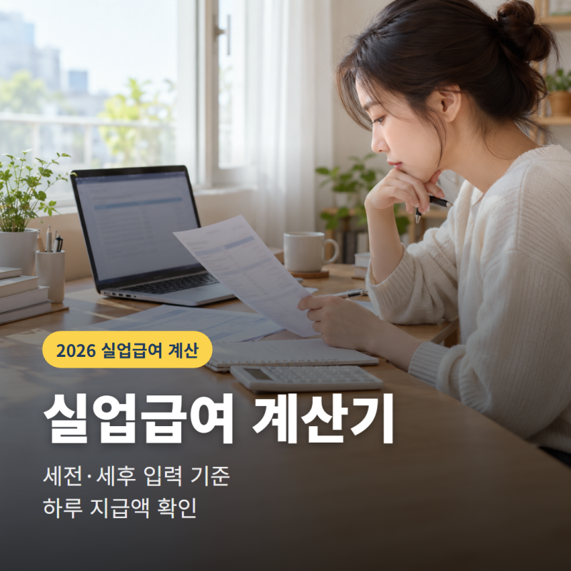 실업급여 계산기 세전 세후, 2026년 입력 기준과 예상액 확인