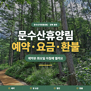 문수산자연휴양림 2026 예약·요금·할인·환불 정리