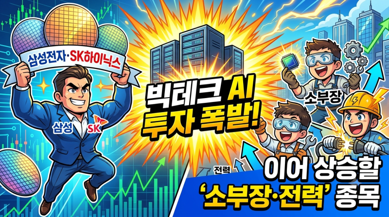 빅테크 AI 투자 폭발! 삼성전자·SK하이닉스 이어 상승할 '소부장·전력' 종목