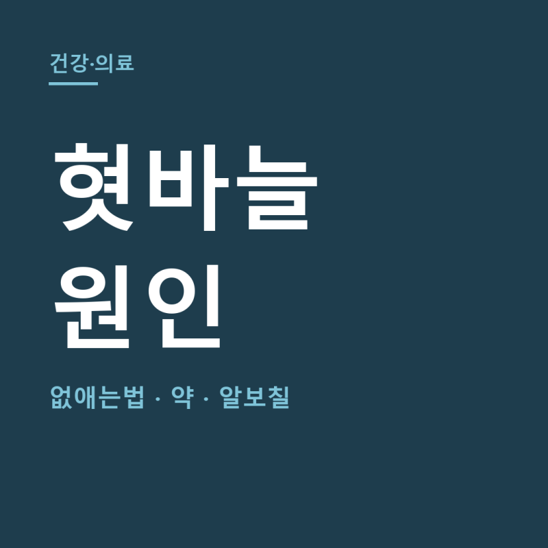 혓바늘 원인 총정리 (+없애는법, 약, 알보칠)